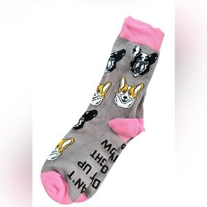 NWOT Cute Dog Print Socks with Pink Accents